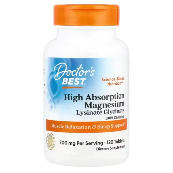 High Absorption Magnesium 200 mg de Doctor's Best Meilleurs complément alimentaire au Maroc