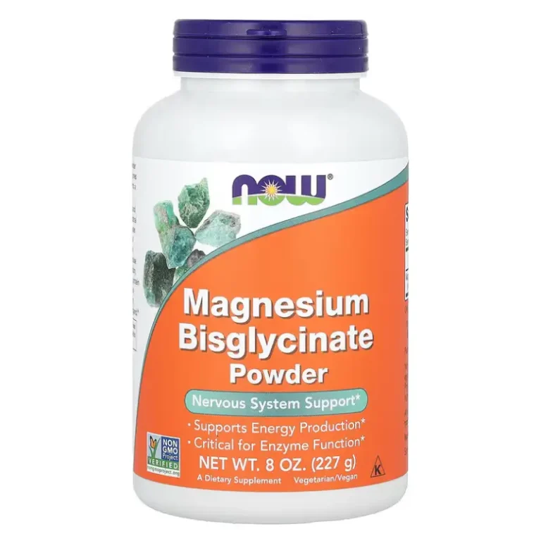 Magnesium Bisglycinate Powder 227g de NOW Foods | Complément Alimentaire au Maroc