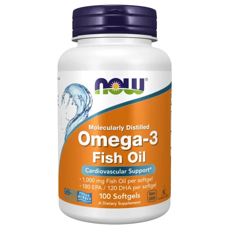Omega-3 Fish Oil Softgels 1000 mg de NOW Foods Meilleures Suppléments naturels au Maroc