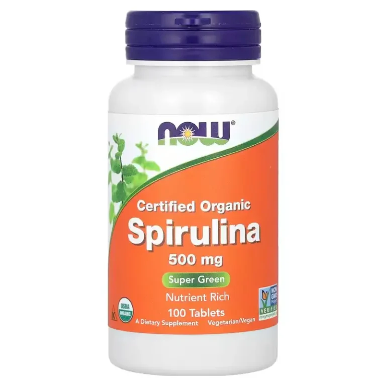 Spiruline Certifiée Biologique 500 mg de NOW Foods Meilleures Suppléments naturels au Maroc