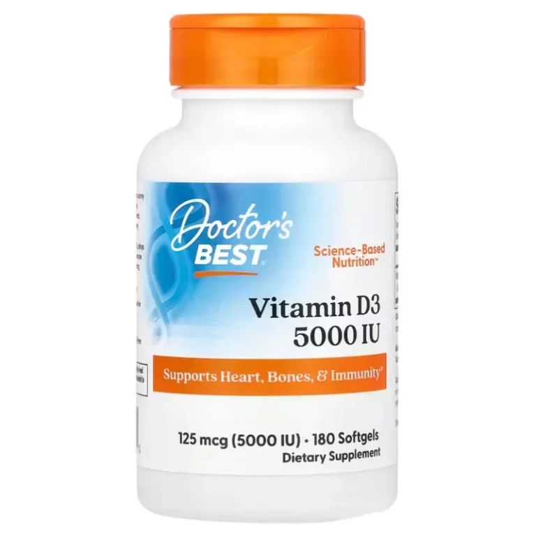 Vitamine D3 125 mcg (5 000 UI) de Doctor’s Best Meilleurs complément alimentaire au Maroc