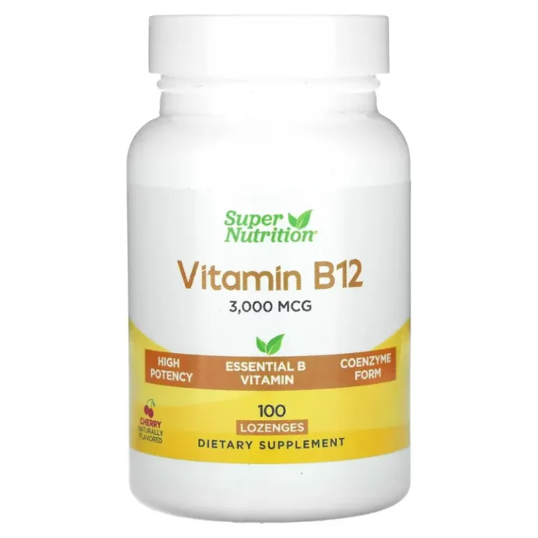 Vitamine B12 3 000 mcg, 100 Pastilles de Super Nutrition Meilleurs complément alimentaire au Maroc